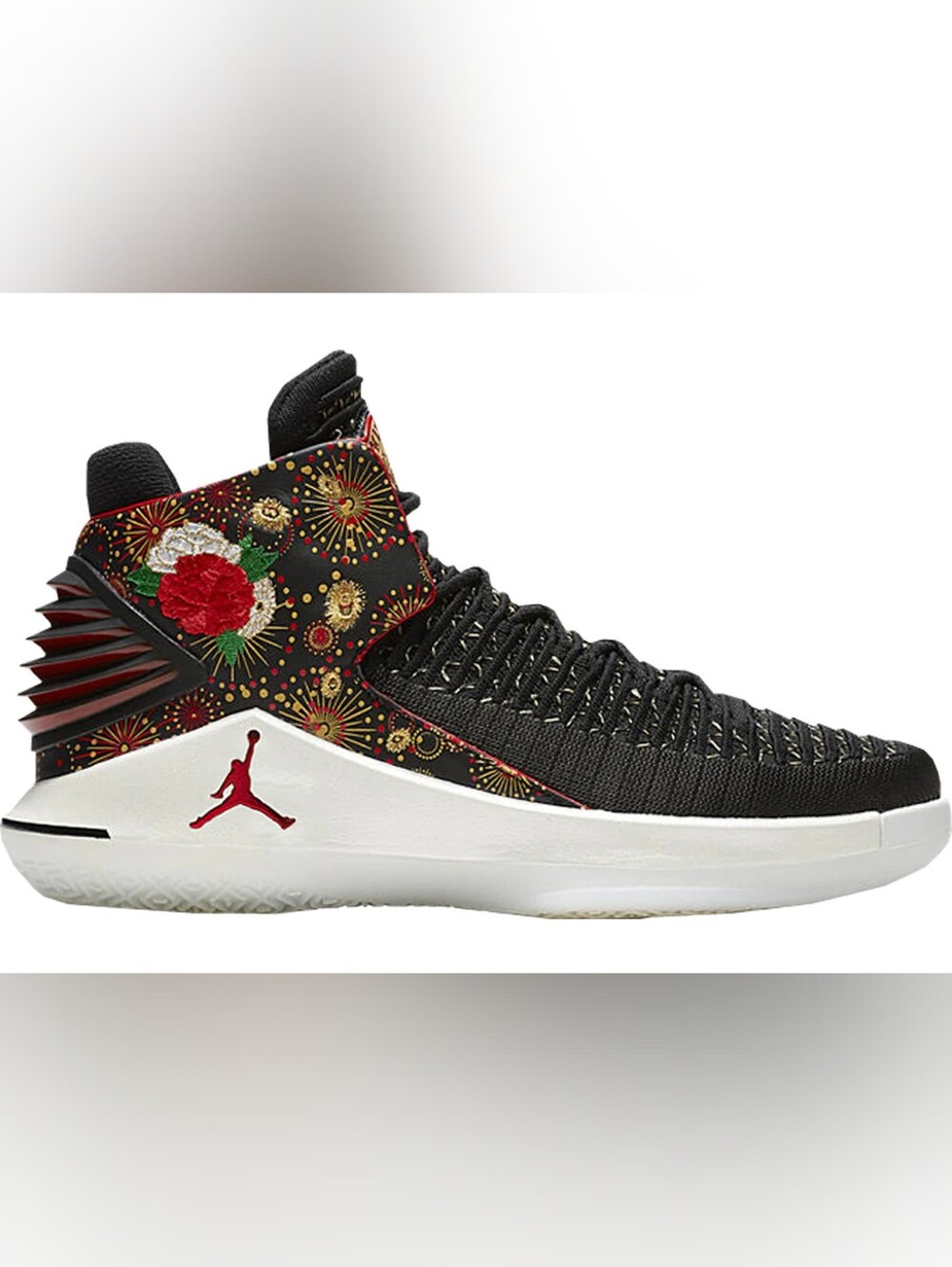 LIMITED EDITION Jordan XXXII 2018 Chinese New Year Floral Black & Red Sneakers